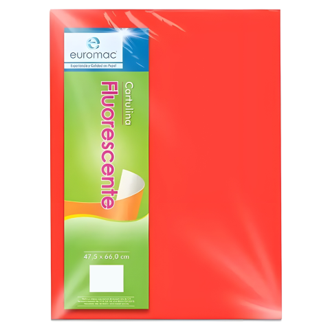 CART. FLUORESCENTE EUROMAC 47.5 X 66 ROJO 5308