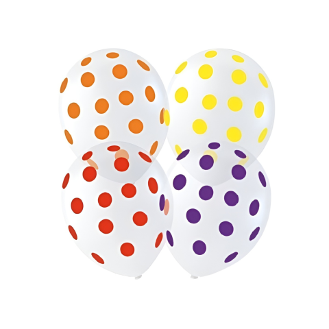 GLOBO COLOR POLKA DOTS PAYASO NUM12 C/10 SURTIDO 58091
