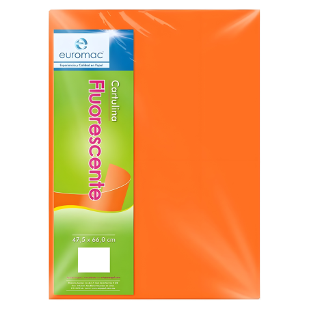 CART. FLUORESCENTE EUROMAC 47.5 X 66 CM NARANJA 5308