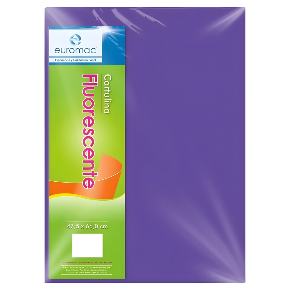 CART. FLUORESCENTE EUROMAC 47.5 X 66 CM MORADO 5308