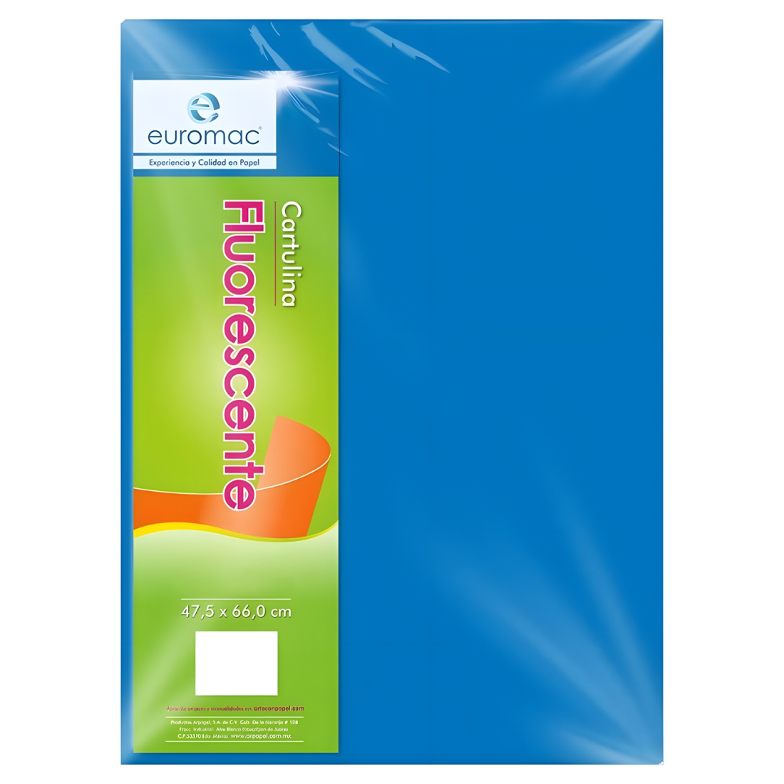 CART. FLUORESCENTE EUROMAC 47.5 X 66 CM AZUL 5308