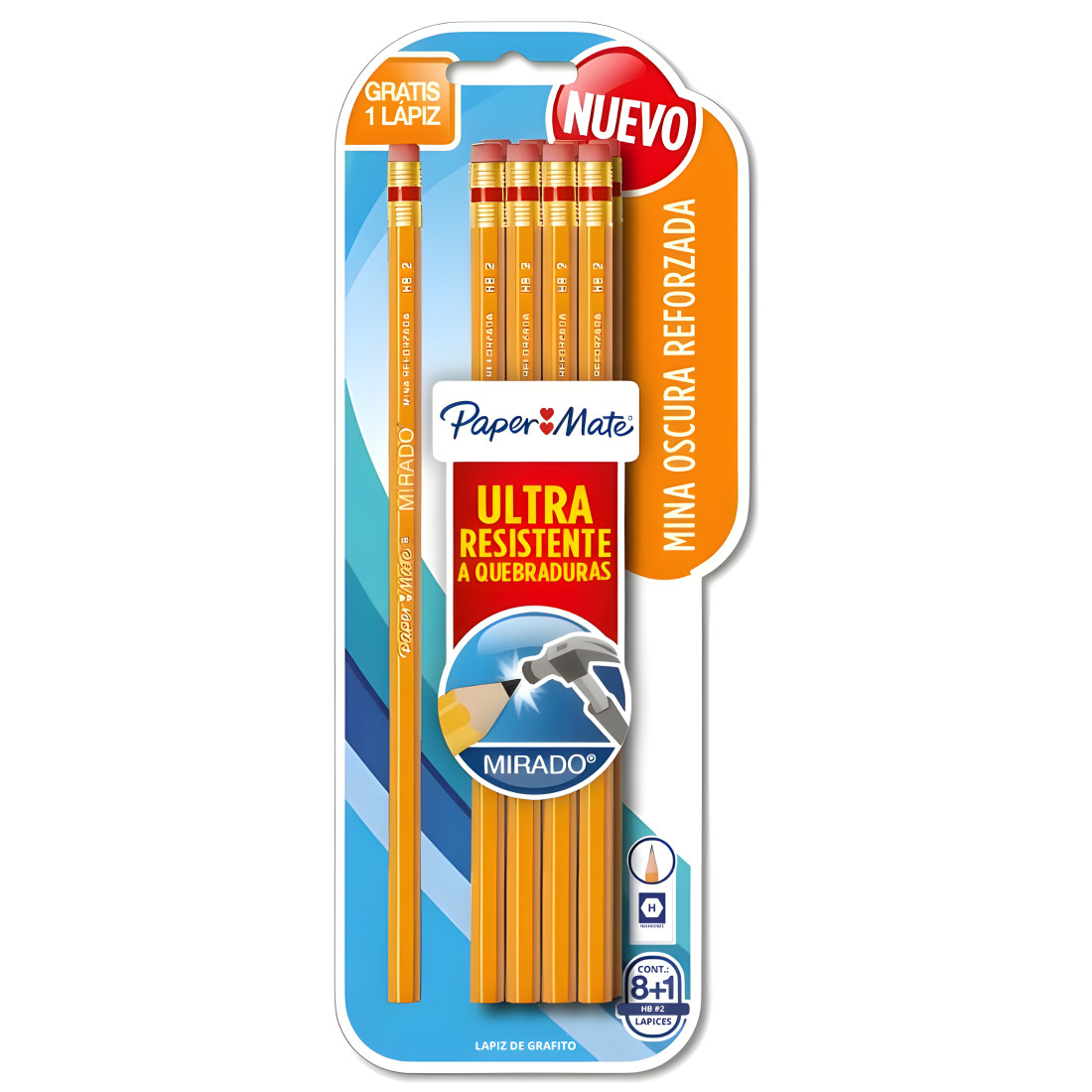LAPIZ DE GRAFITO 2 MIRADO HEXAGONAL C/8 134010