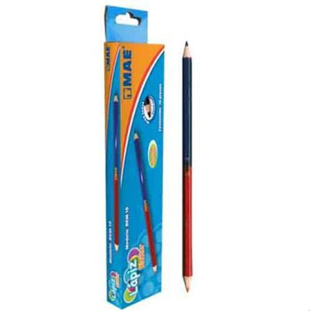 LAPIZ BICOLOR MAE BEM-M-10 AZUL/ROJO 1 LAPIZ