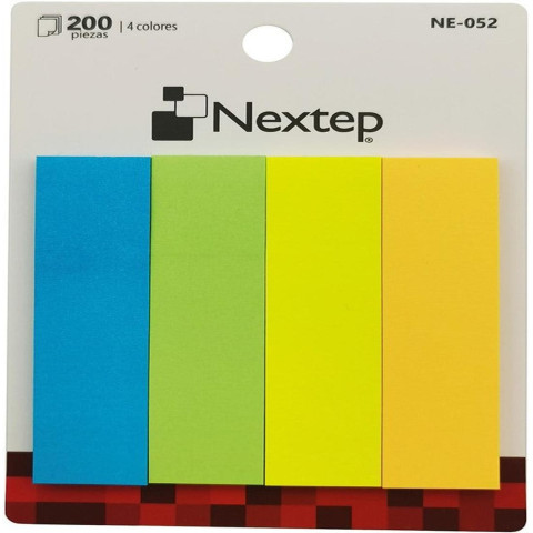 BANDERITAS NEXTEP NEON 4 COLORES C/200 PZAS NE-052