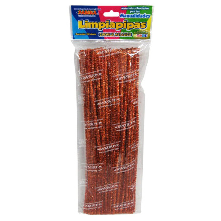 LIMPIAPIPAS PASCUA METALICO C/100 NARANJA PAQ 121453
