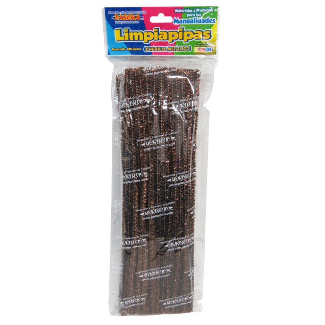 LIMPIAPIPAS PASCUA METALICO C/100 CAFE PAQ 121453