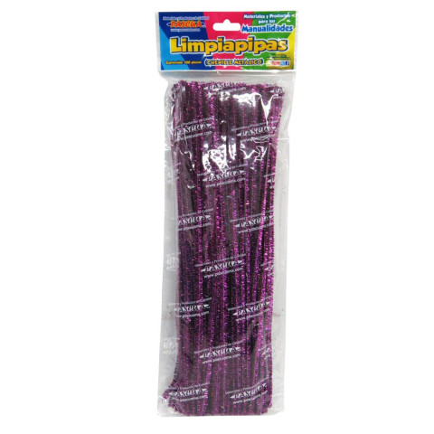 LIMPIAPIPAS PASCUA METALICO C/100 MORADO PAQ 121453