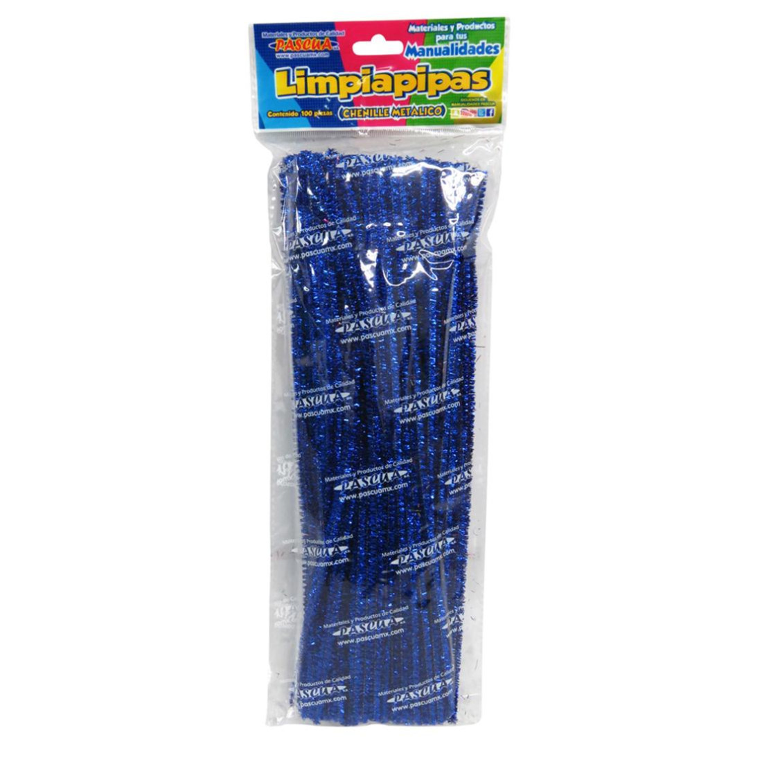 LIMPIAPIPAS PASCUA METALICO C/100 AZUL REY PAQ 121453