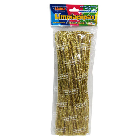 LIMPIAPIPAS PASCUA METALICO C/100 ORO PAQ 121453