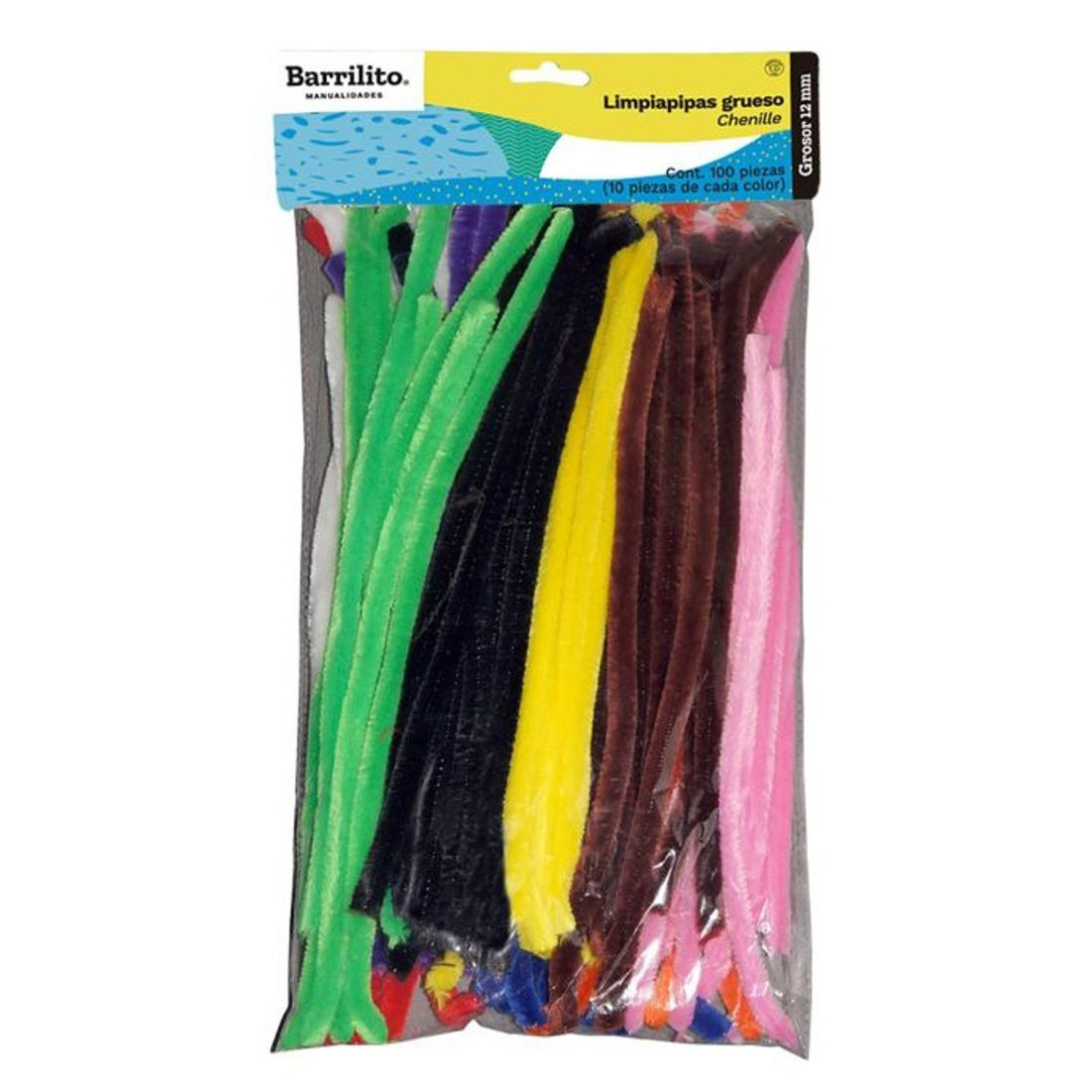 LIMPIAPIPAS BARRILITO P029M GRUESO COLORES C/100 138527