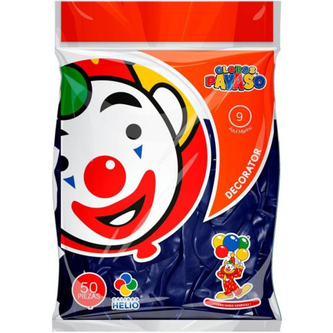 GLOBO DECORATOR PAYASO NUM.09 BOLSA C/50 AZUL MARINO 58015
