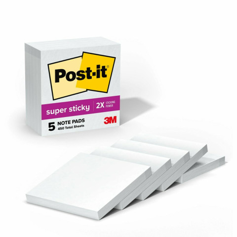CUBO BLANCO 3M SUPER STICKY 7.6X7.6CM 5 BLOCKS 90H 654-5SSW
