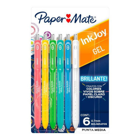 BOLIGRAFO P/MED .7MM PAPERMATE 2198010 BL/6 BRILL 151349