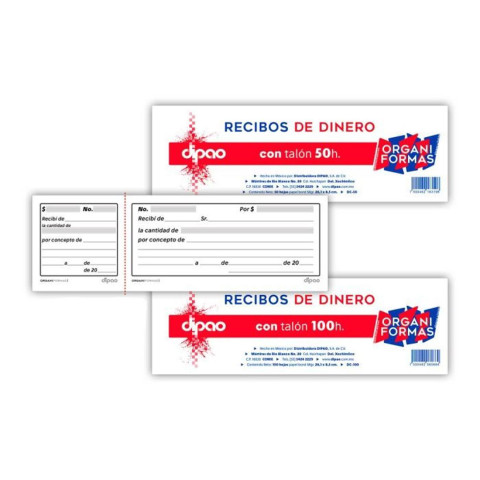 BLOCK RECIBO DE DINERO ORGANIFORMAS DC-50 C/T 50H 59782