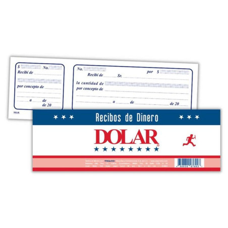 BLOCK RECIBO DINERO DOLAR D-8602 C/T 24H 59756