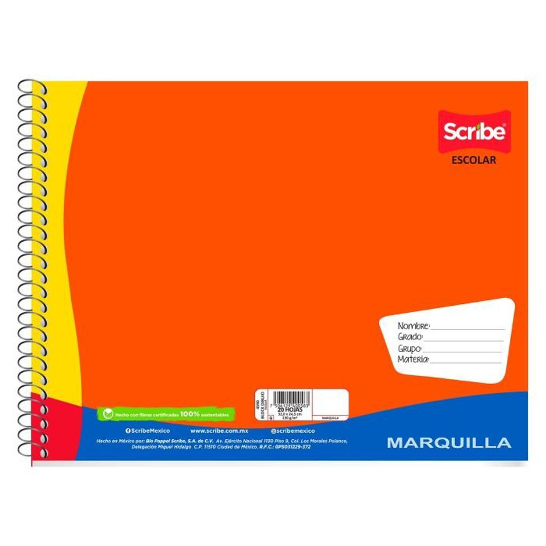 BLOCK DIBUJO ESPIRAL SCRIBE 4591 24.5 X 32 CM 20 H. 33810