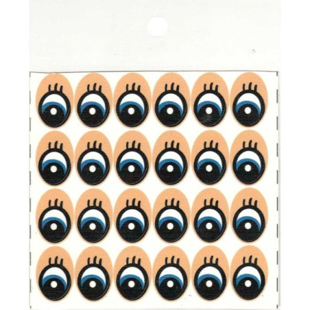 PLANILLA DE OJOS STICKER 13X20MM C/24 PZAS 153557