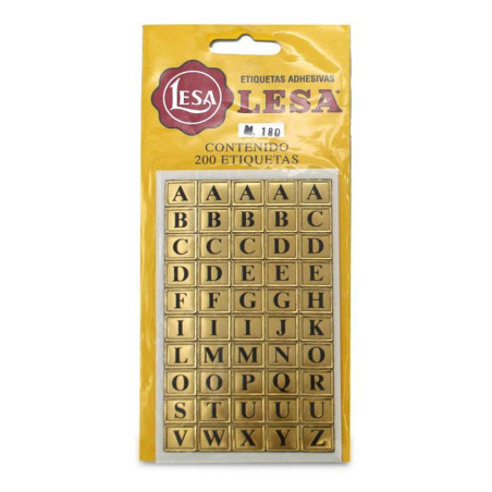 ETIQUETA LETRAS ABCEDARIO LESA ORO BL/200 BL 57851