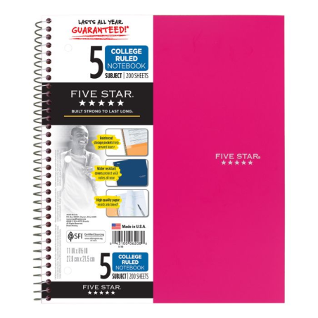 CUADERNO PROF. ESP. FIVE STAR RAYA 5 MAT. 200 H 9699