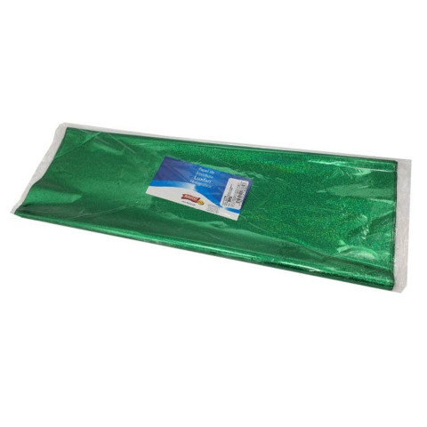 PAPEL METALICO T/O HOLOG. PTOS VERDE 70X53 CM 100121