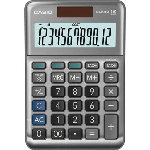 CALCULADORA ESCRITORIO CASIO MS-120FM-W-DP 12DIG GRIS 28782