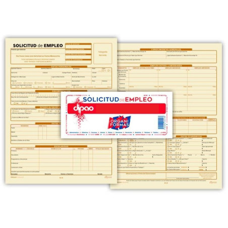 SOLICITUD DE EMPLEO ORGANIFORMAS SE-25 59783