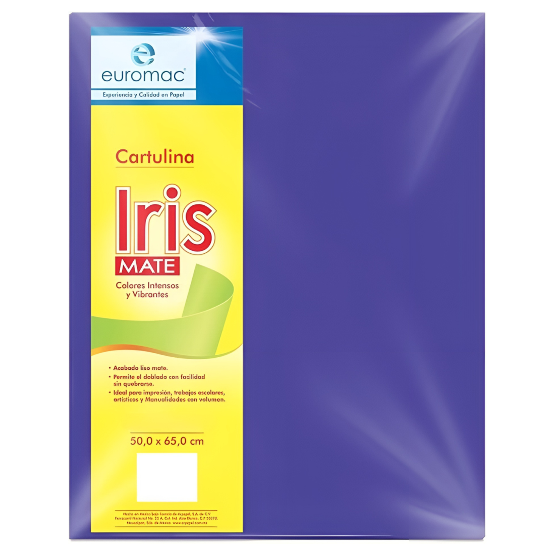 CARTULINA EUROMAC IRIS AZUL ULTRA 50X65CM EI0037 103104