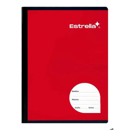 CUADERNO PROF COSIDO ESTRELLA 0542 5MM ROJO 49132