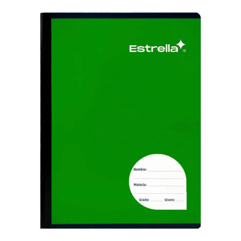 CUADERNO PROF COSIDO ESTRELLA 0542 5MM VERDE BAN 49132