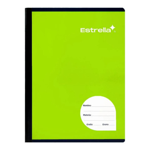 CUADERNO PROF COSIDO ESTRELLA 0542 5MM VDE LIMON 49132