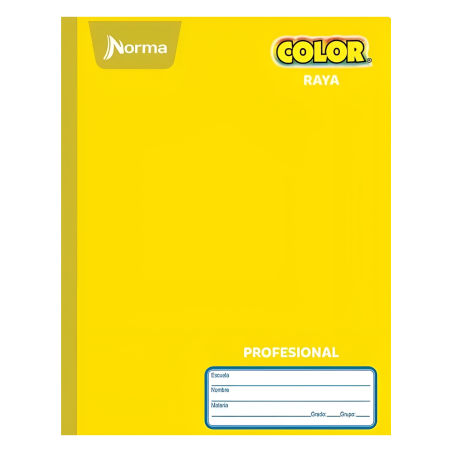 CUADERNO PROF COSIDO NORMA COLOR RAYA 100H AMARILLO 134405