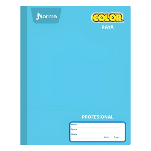 CUADERNO PROF COSIDO NORMA COLOR RAYA 100H CELESTE 134405