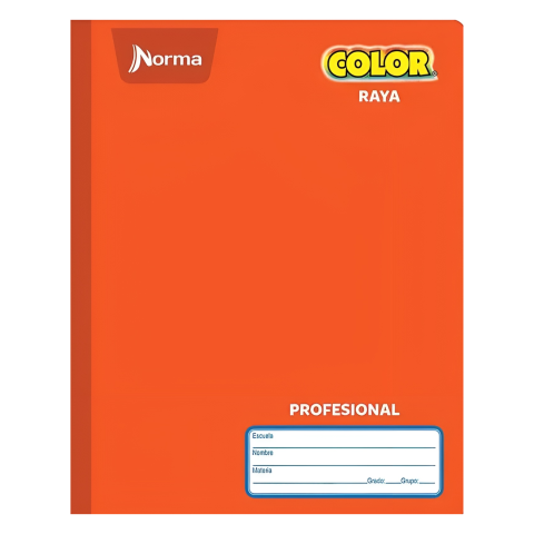 CUADERNO PROF COSIDO NORMA COLOR RAYA 100H NARANJA 134405