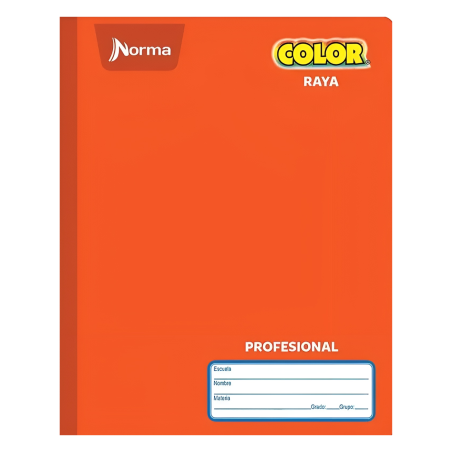 CUADERNO PROF COSIDO NORMA COLOR RAYA 100H NARANJA 134405