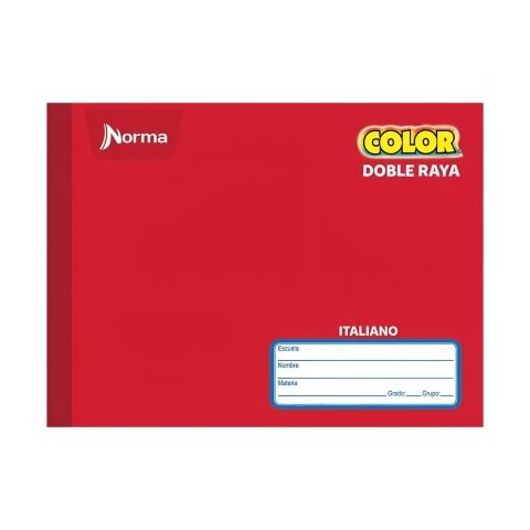 CUADERNO F.I COS NORMA COLOR DOB. RAYA 100H ROJO 134419