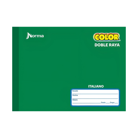 CUADERNO F.I COS NORMA COLOR DOB. RAYA 100H VERDE 134419