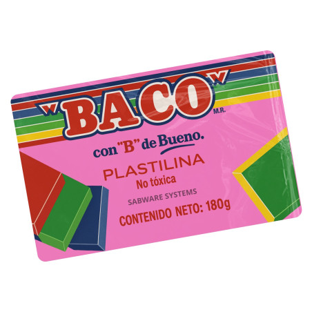 PLASTILINA BACO MARQUETA B-180 180GRS. ROSA MEXICANO 49416