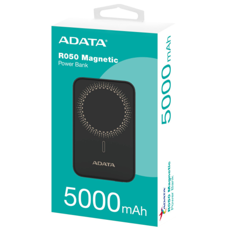 5000mAh CARGA INALAMBRICA POWER BANK ADATA NEGRO MAGNETICO PR050-11BK