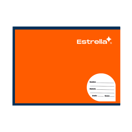 CUADERNO F.I. COSIDO ESTRELLA RAYA 100H NARANJA 49134