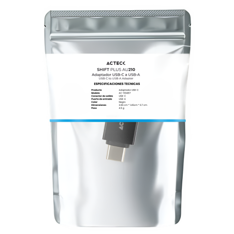ADAPTADOR ACTECK USB C- USB A 3.0 AU210 OTG M-H