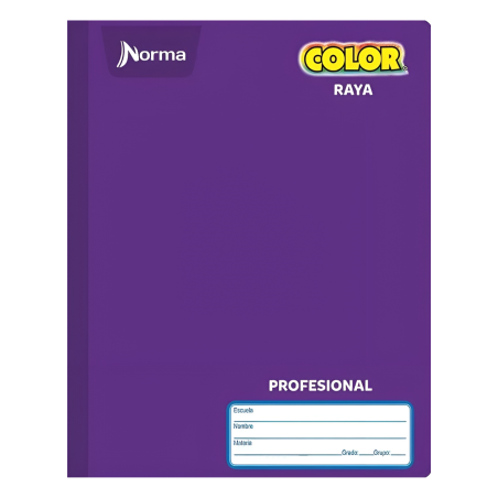 CUADERNO PROF COSIDO NORMA COLOR RAYA 100H MORADO 134405