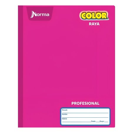 CUADERNO PROF COSIDO NORMA COLOR RAYA 100H ROSA 134405