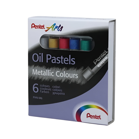 ESTUCHE C/6 GISES PASTEL PENTEL PHN-M6 METALICOS 114915