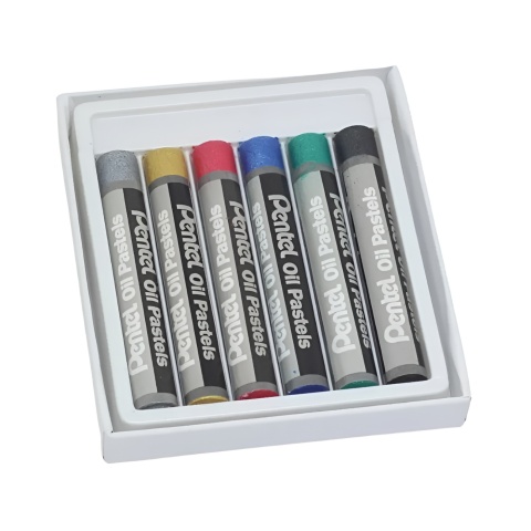 ESTUCHE C/6 GISES PASTEL PENTEL PHN-M6 METALICOS 114915
