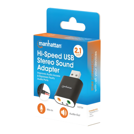 CONVERTIDOR MANHATTAN USB 2.0 A TARJ. SONIDO 2.1 ACMH152754