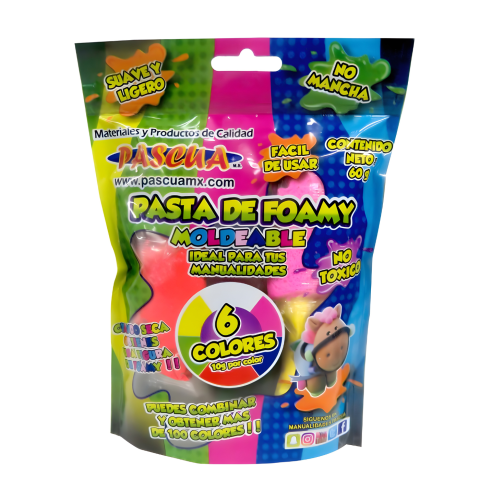 FOAMY MOLDEABLE PASCUA BOLSA C/6 COLORES 103040