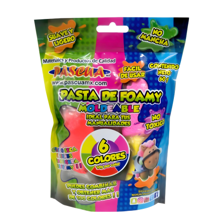 FOAMY MOLDEABLE PASCUA BOLSA C/6 COLORES 103040