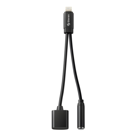 CABLE ADAPTADOR LIGHTNING PARA AUDIO 3.5MM Y CARGA POD-457