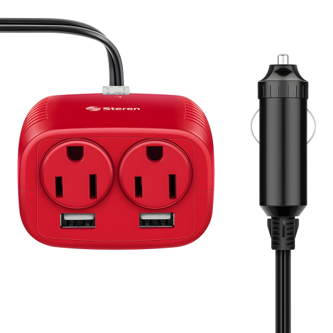 INVERSOR D/VOLTAJE AUTOMOTRIZ 12VCD A 110V STEREN