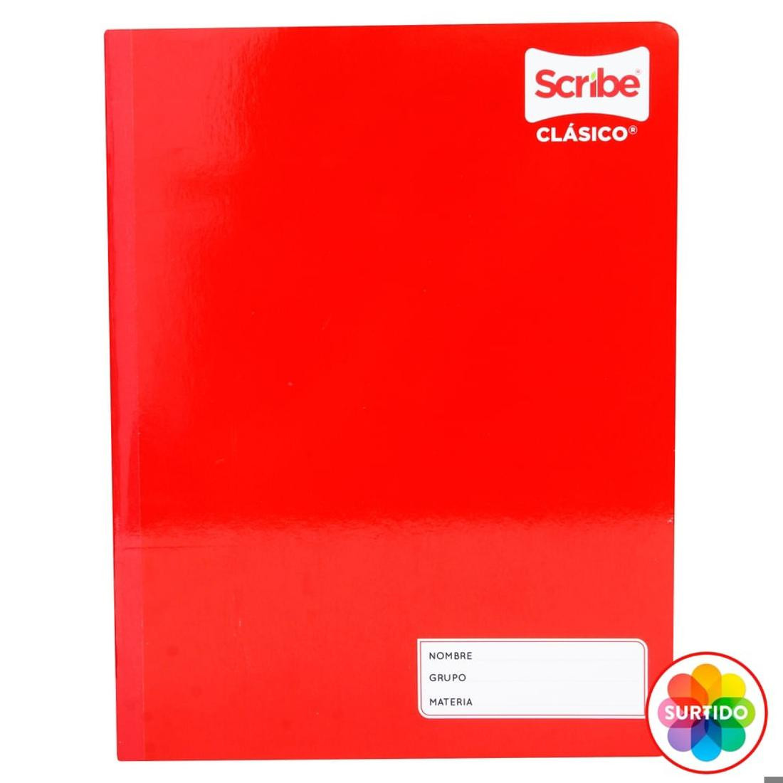 CUADERNO COLEGIAL COSIDO SCRIBE 1520 RAYA 100H ROJO 49146